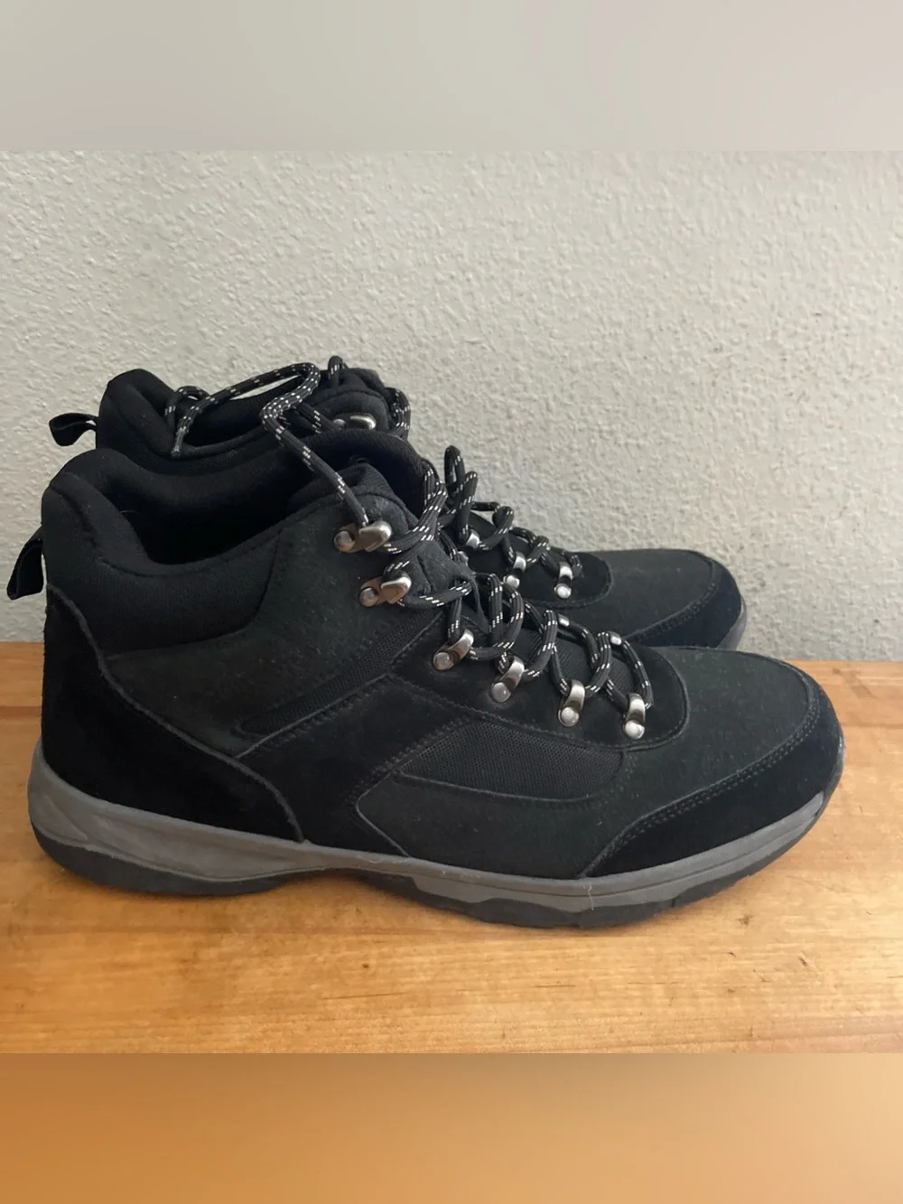 Rockport Mens Dickinson Hiker Black Leather Suede Sneaker Boots Sz 13